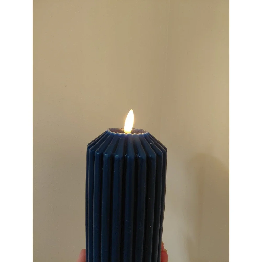SET of 2 Ashland Wax LED‎ Candles Warm White Flickering Flame 6